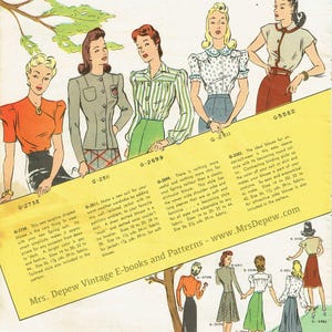 Rare Vintage Original 1940s Mail Order Catalog Booklet with Sewing Patterns Spring 1941 image 2