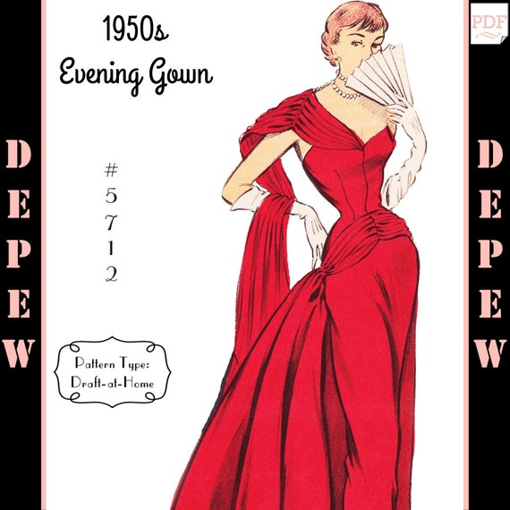 Vintage Sewing Pattern 1950s Evening ...