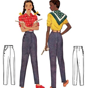 Vintage Sewing Pattern 1940s Ladies' Ranch Pants Trouser #3177 Multisize 24-40" Waist - PAPER VERSION image 3