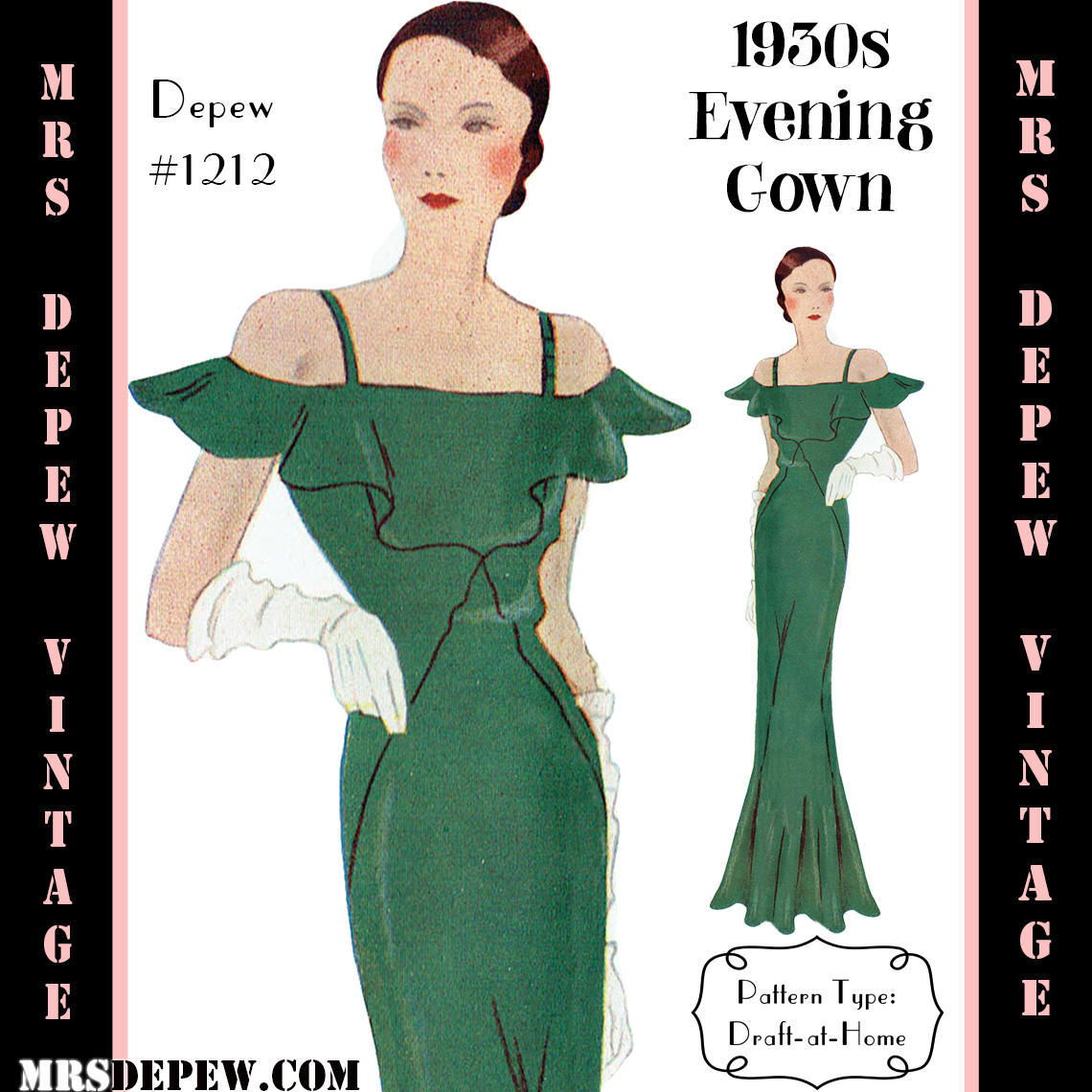 Vintage Sewing Pattern 1930s Evening Gown in Any Size PLUS | Etsy