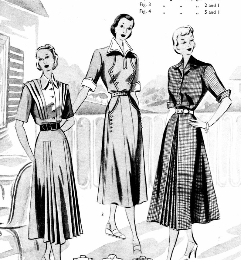 Haslam Dresscutting Book Autumn & Winter No. 27 1950 Vintage Sewing Pattern E-book with 37 Pattern Draftings 画像 4