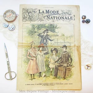 Revista francesa antigua y rara La Mode Nationale n.º 24, 17 de junio de 1899, sobre costura y labores de aguja.