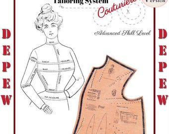 Antique Morris Bros. Tailor System Bodice Draft Sloper Set 1900s Vintage Reprint