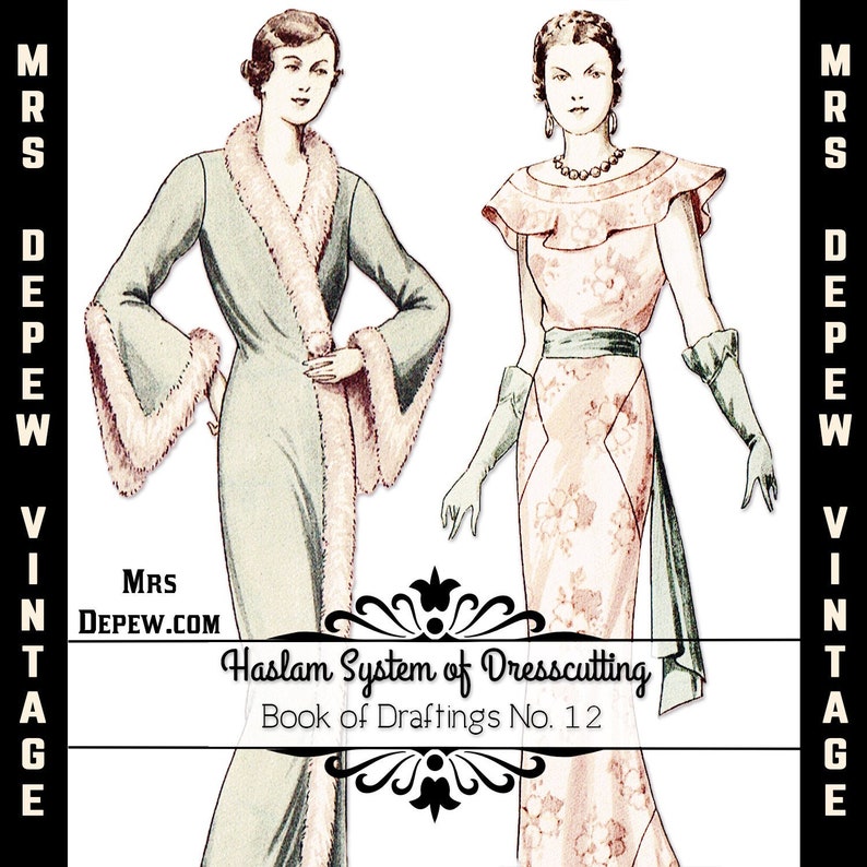 Haslam Dresscutting Book No. 12 1935 Vintage Sewing Pattern E-book with 33 Pattern Draftings INSTANT DOWNLOAD image 1