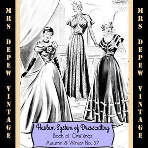 Haslam Dresscutting Book Autumn & Winter No. 27 1950 Vintage Sewing Pattern E-book with 37 Pattern Draftings image 1