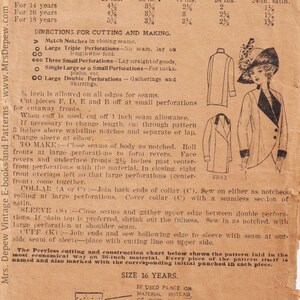 1913-1914 RARE Antique/ Vintage Sewing Pattern Misses' Coat 1910s Peerless 5943