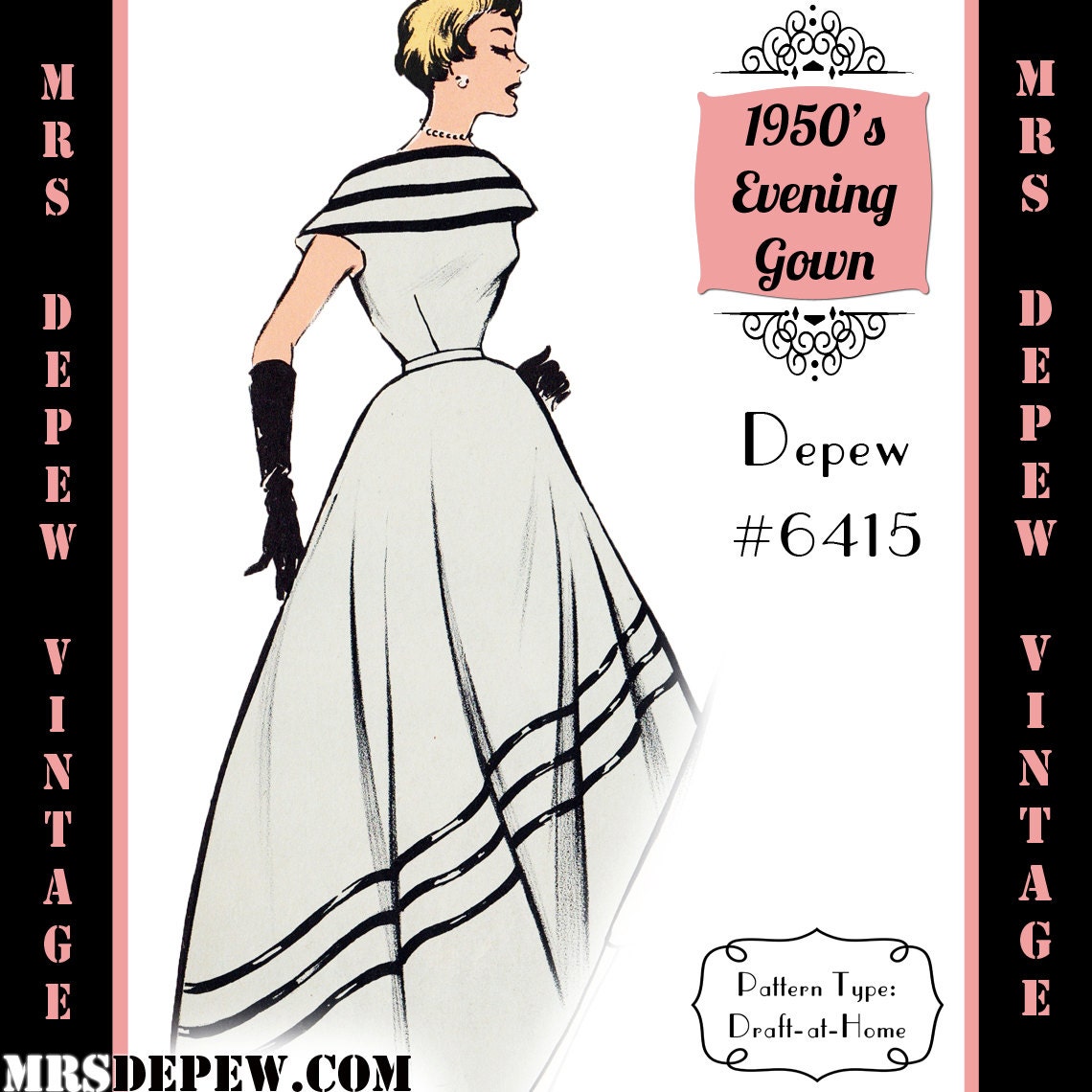 1940's evening gown | Vintage dresses, Vintage 1950s dresses, Vintage dress  patterns