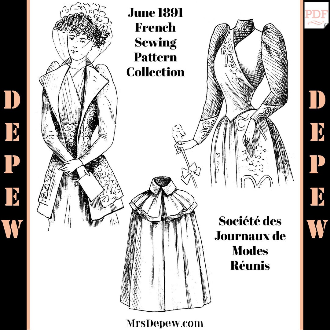 June 1891 Sewing Pattern Supplement Sheet Société Des Journaux - Etsy