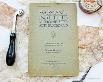 2-3 Pattern Drafting Original Vintage Woman's Institute Sewing Book 1920s Book