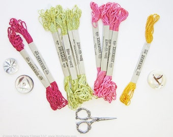 Rare New Old Stock Antique Royal Society Embroidery Floss Celesta Silky Rayon