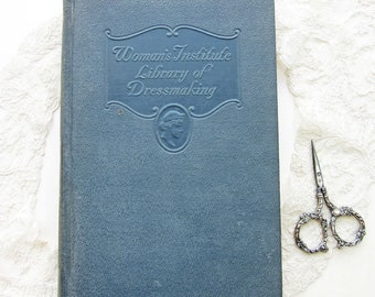 1 Sewing Materials 1926 Bound Blue Volume 1 Original Vintage Woman's Institute Sewing Book 1920s