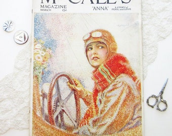 RARE Vintage McCall's Magazine Advertising Sewing Patterns 1920s Fashion March 1921