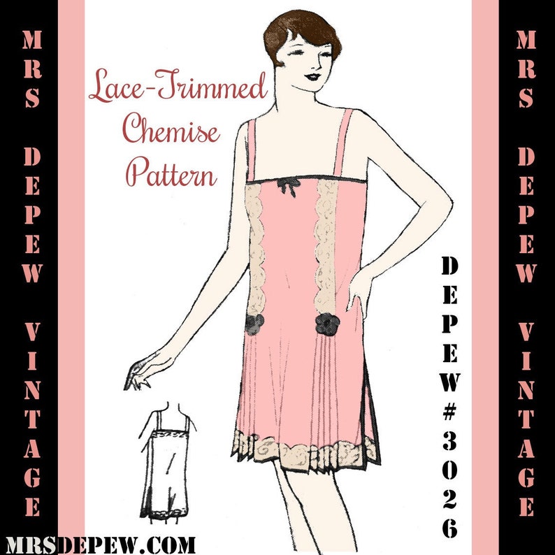 Vintage Sewing Pattern 1920s Flapper Chemise Teddy 3026 INSTANT DOWNLOAD image 1