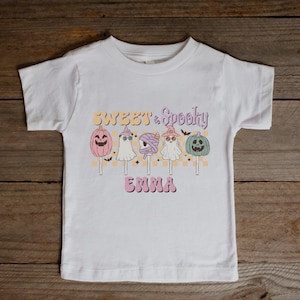 Sweet & Spooky, Halloween Custom Name Shirt, Girls Halloween Shirt, Girls Halloween Shirt, Personalized Halloween Shirt, Halloween Gift