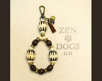 Yin & Yang Wristlet Keychain: Mala-Inspired Zen Bracelet Matching Accessory, Reiki-Infused, Bag Clip