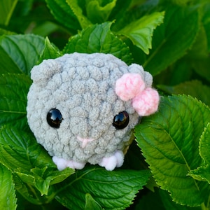 Sad Coquette Hamster Plushie, Crochet Hamster Plushie, Crochet Coquette Hamster Plush, Crochet Plush, Handmade Sad Coquette Hamster Plush