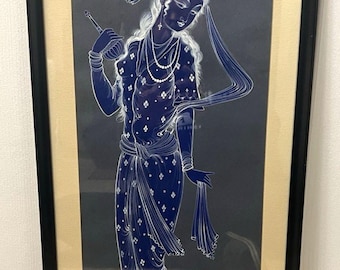 Signed Nosratollah Shirazi Miniature Gouache Painting Framed Middle East 14x29"