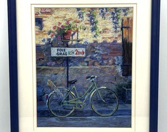 Guido Borelli Baguette Bicycle Giclée Impressionist Art Print Framed 12x15"