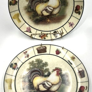 Assiettes murales Coq, lot de 2 | Baum Brothers Formalities | Assiette décorative style ferme 20 cm