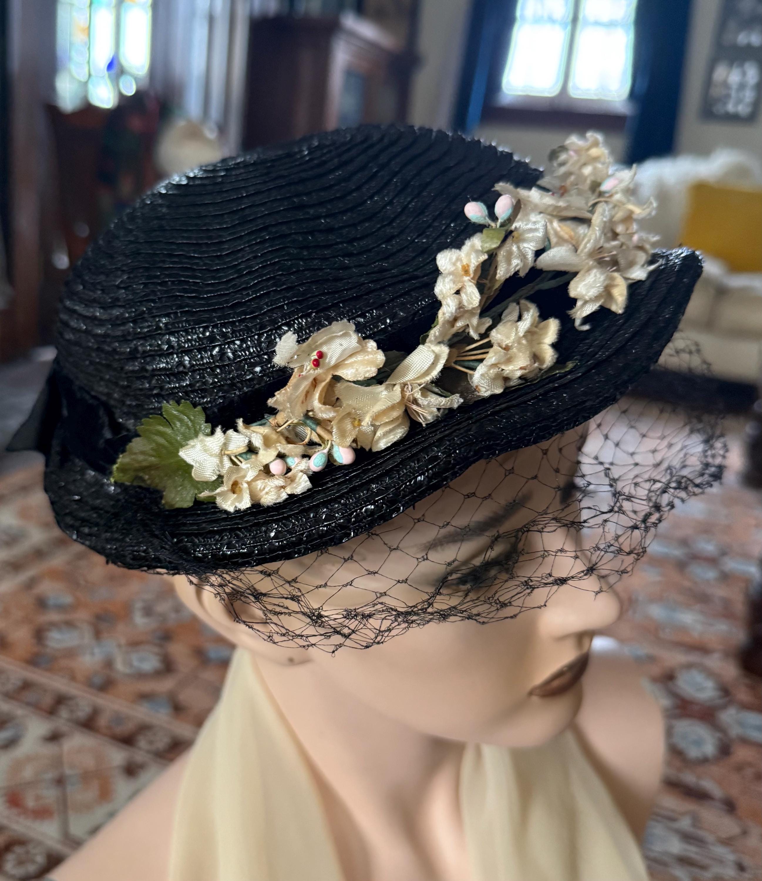 30s Straw Hat - Etsy