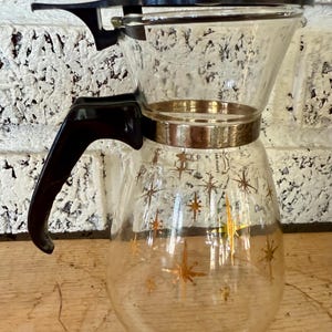 Vintage Pyrex Coffee Carafe with Atomic Starburst Pattern