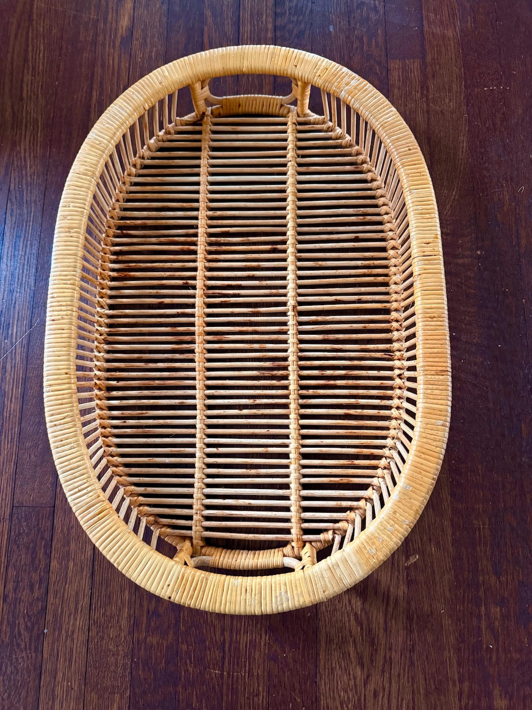 Mid Century Danish Rattan Serving Tray - Etsy