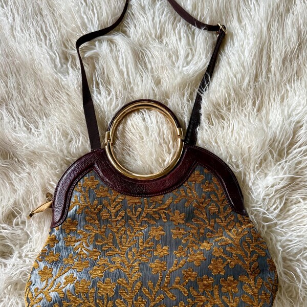 Wenz Tapestry Brocade Floral Handbag Purse