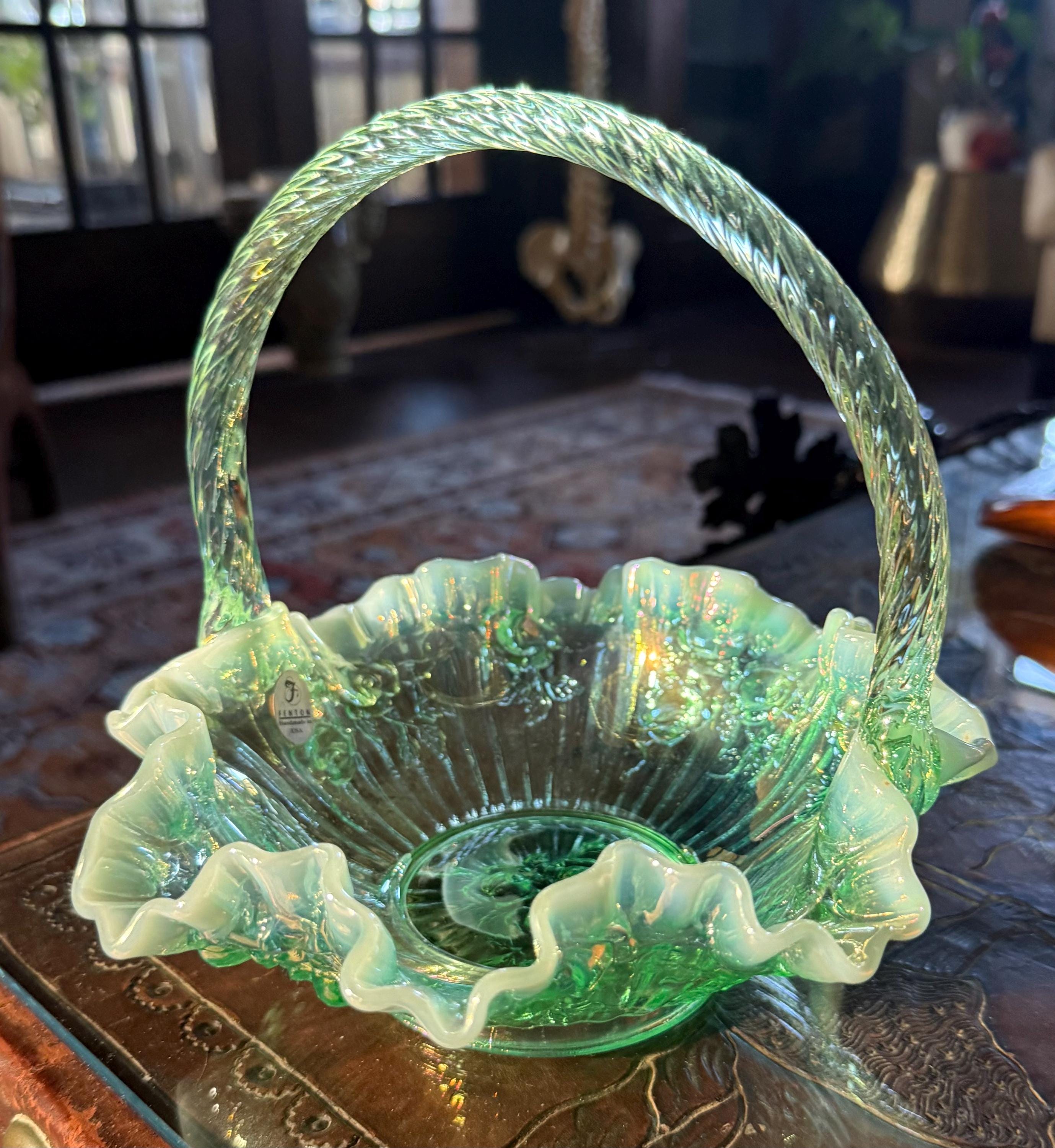 Fenton Willow Green Opalescent - Etsy