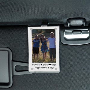 Personalized Dad Photo Car Visor Clip, Drive Safe Daddy Visor Clip, Car Sun Visor Photo Holder, Car Visor Picture Frame, Fathers Day Gift