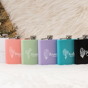 Personalized Women&#39;s Flask | Custom Women&#39;s Flask | Laser Engraved Flask | Engraved Women&#39;s Flask | Bridal Party Gifts | Bridesmaid Gifts
