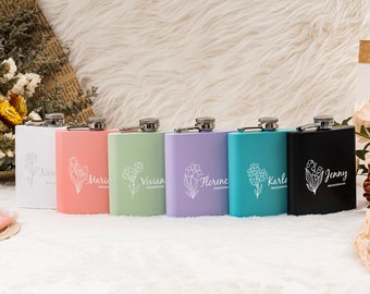 Petaca personalizada para mujer / Petaca personalizada para mujer / Petaca grabada con láser / Petaca grabada para mujer / Regalos para despedidas de soltera / Regalos para damas de honor