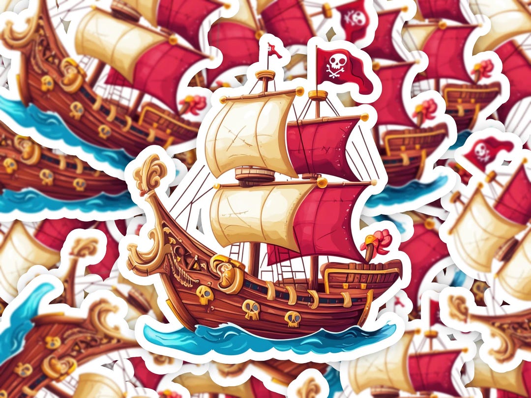 Pirate Ship Sticker, Pirate Sticker - Etsy