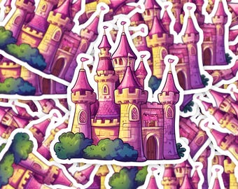 Fantasy kasteel sticker, kasteel sticker