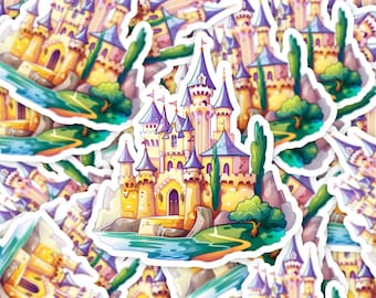 Fantasy kasteel sticker, kasteel sticker