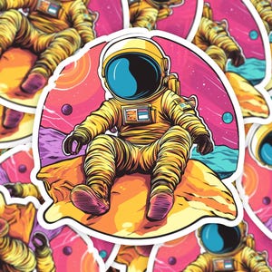 Space Astronaut Sticker, Astronaut Sticker, Space Sticker