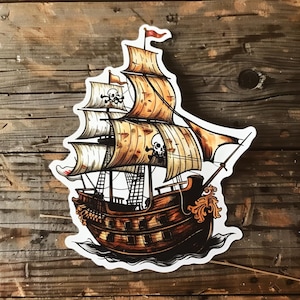 Adesivo de navio pirata, adesivo de pirata