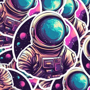 Space Astronaut Sticker, Astronaut Sticker, Space Sticker