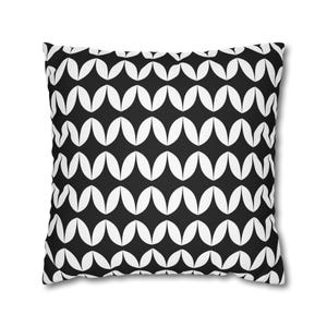 Square Pillowcase, Black and White Abstract Design, Home Decor, Bedroom Decor, Monochrome Pillow Cover, Unique Gift