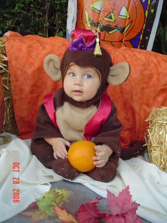 Disfraz de ABU MONKEY talla 0-3 meses de Aladdin Hecho a medida