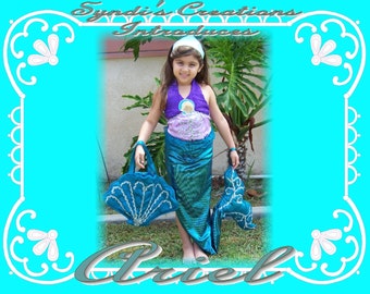 ARIEL size 4T the Little Mermaid  Costume - Custom Handmade to order