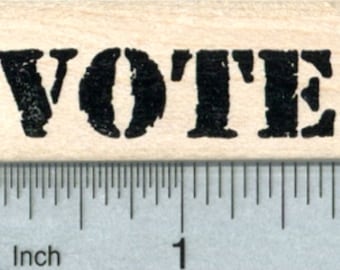 Vote Rubber Stamp E33721 Wood Mounted