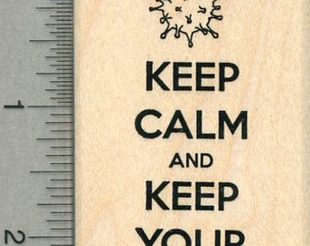 Keep Calm Rubber Stamp, Keep your Distance, Virus Series K36317 Wood Mounted