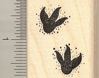 Dinosaur Tracks rubber stamp D9907 Wood Mounted footprints