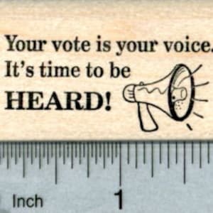 Tampon en caoutchouc de vote, votre vote est votre voix. E33722 Montage sur bois
