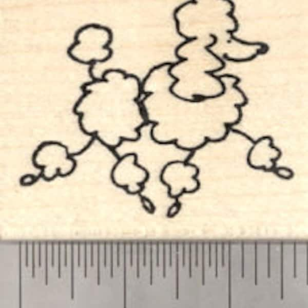 Poodle Rubber Stamp, Dog Stick Figure D21220 Wood Mounted