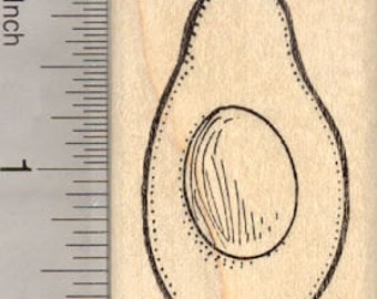 Avocado Rubber Stamp E27820 Wood Mounted
