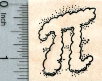 Pi in the Sky Rubber Stamp, Math Series D34018 Wood Mounted