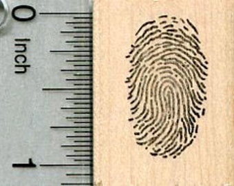 Fingerprint Rubber Stamp, Detective Series D34607 Wood Mounted