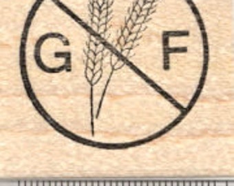 Gluten Free Rubber Stamp, Menu Symbol, Celiac Disease  D26002 Wood Mounted