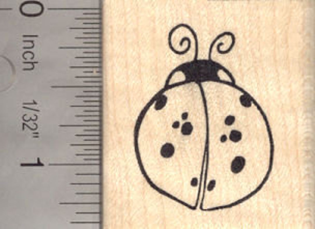 Ladybug Rubber Stamp E13902 Wood Mounted - Etsy